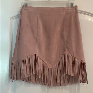 DO+BE Suede Fringe Skirt